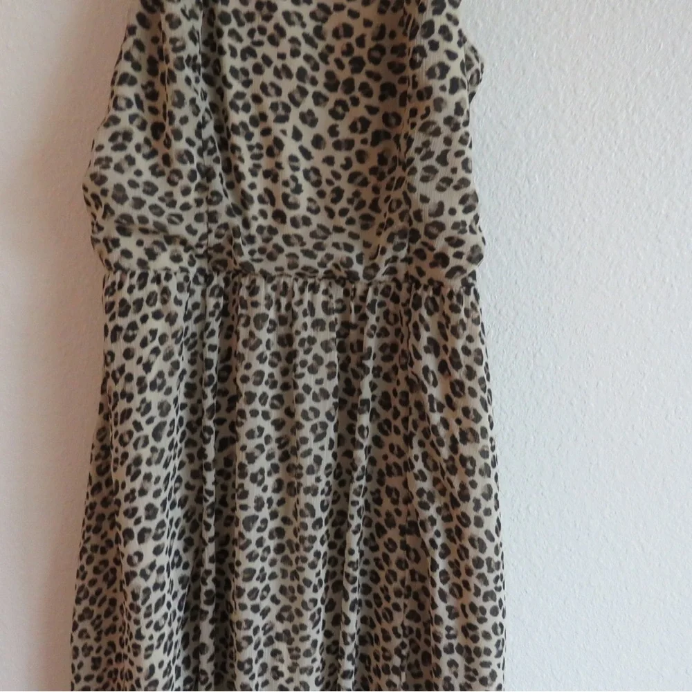 Abercrombie & Fitch Women Animal Print Strappy Chiffon Lined Maxi Dress S M